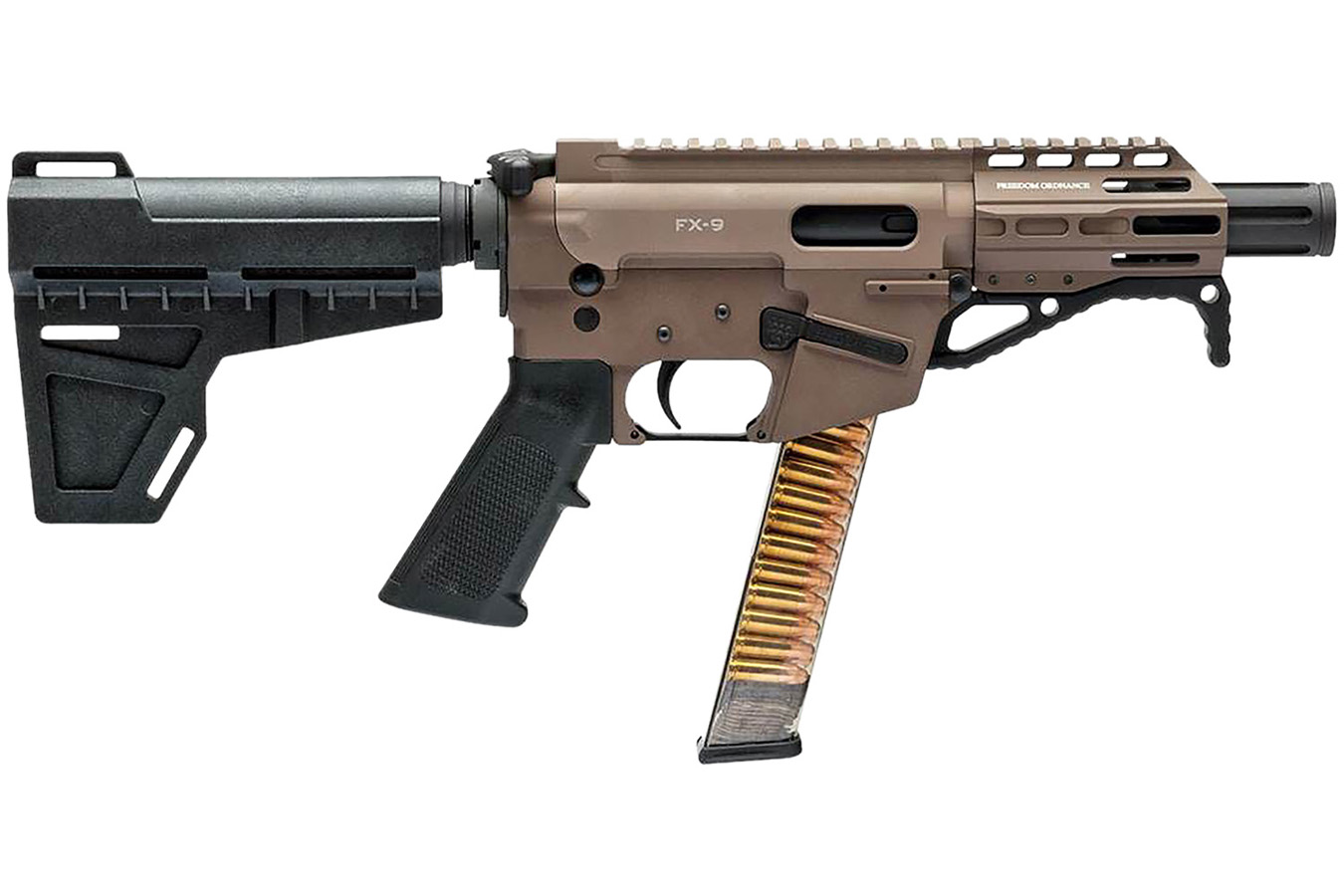Freedom Ordnance FX9P 9mm Luger Pistol with KAK Shockwave Pistol Brace