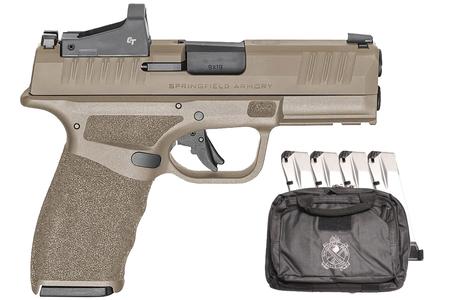SPRINGFIELD HELLCAT PRO COMPACT OSP 9 MM  3.8 IN BARREL FDE 3-15 RD AND 2-17 RD MAGS