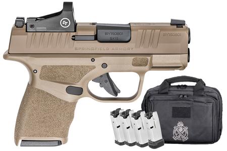 SPRINGFIELD HELLCAT OSP 9 MM 3 IN BARREL FDE 3-11 RD AND 2-13 RD MAGS