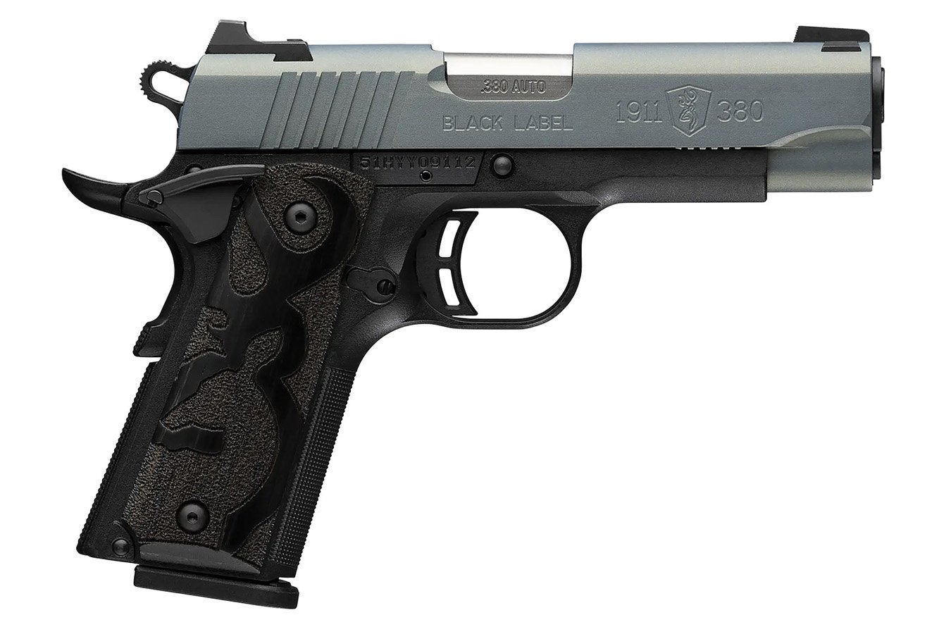 Browning 1911-380 Black Label Compact Frame 380 ACP Pistol with Stainless Steel Barrel