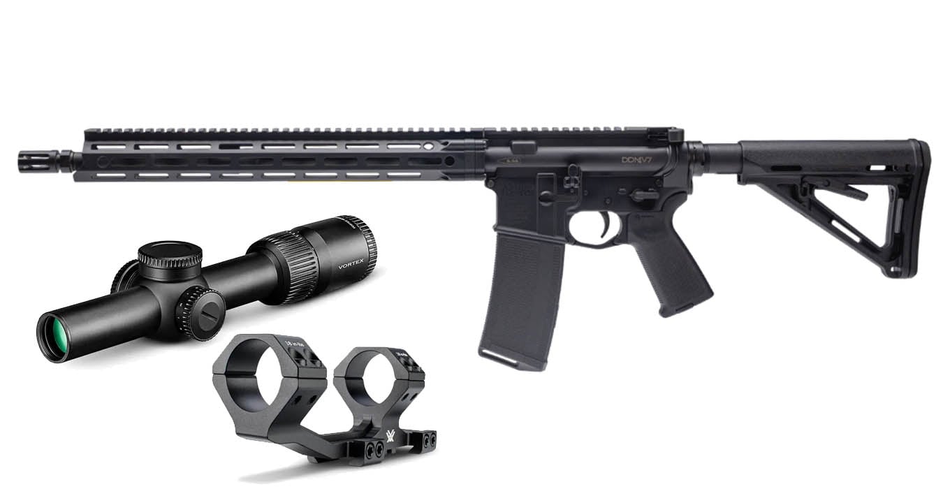 Daniel Defense DDM4 V7 5.56mm Semi-Automatic Rifle with Vortex Venom 1-6x24mm Riflescope and Sport Cantilever Mount