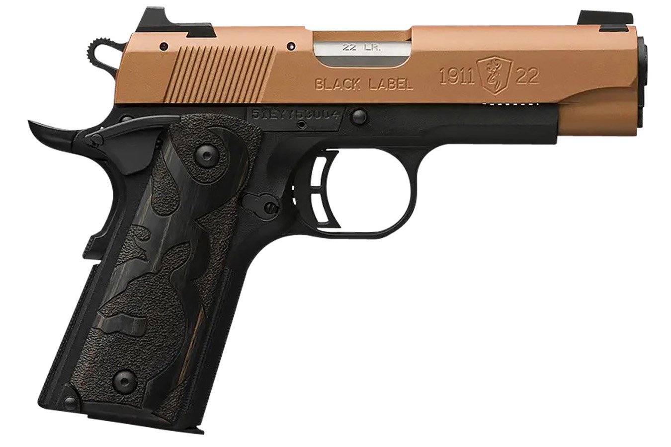 Browning 1911-22 Black Label Compact Frame 22 LR Pistol with Black Laminate Wood Grip