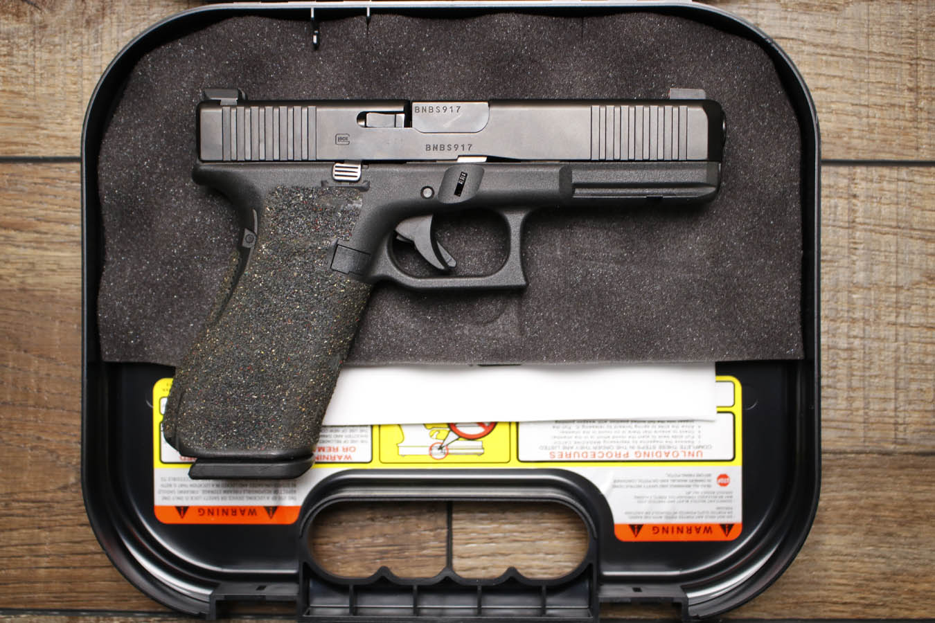 Glock 17 Gen 5 9mm Police Trade-In Pistol with Stippled Grip and Front Serrations