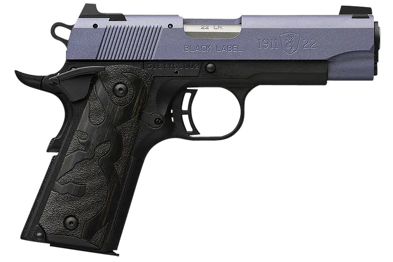 Browning 1911-22 Black Label Compact Frame 22 LR Pistol with Black Laminate Wood Grips