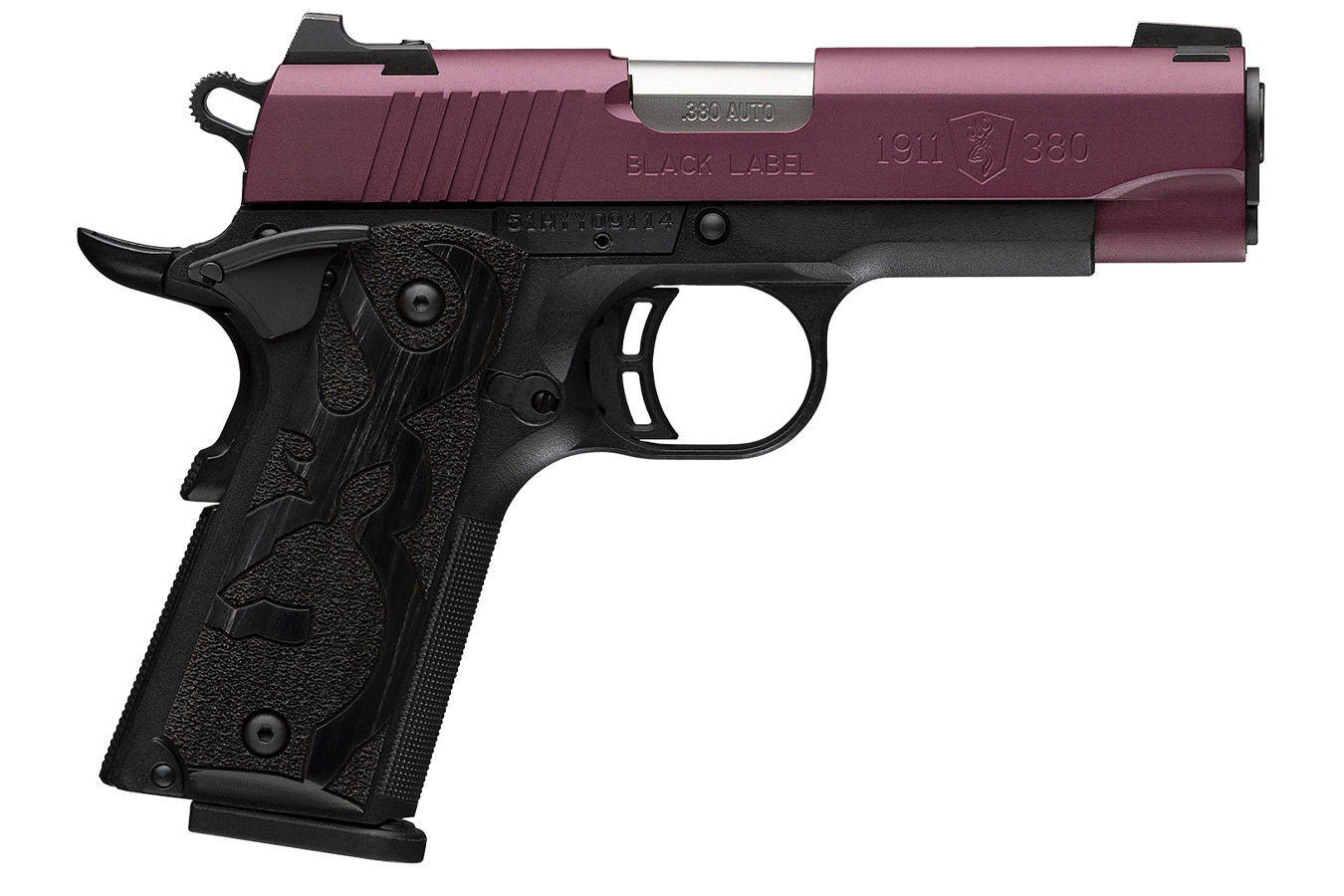 Browning 1911-380 Black Label Compact Frame 380 ACP Pistol with Black Polymer Grips