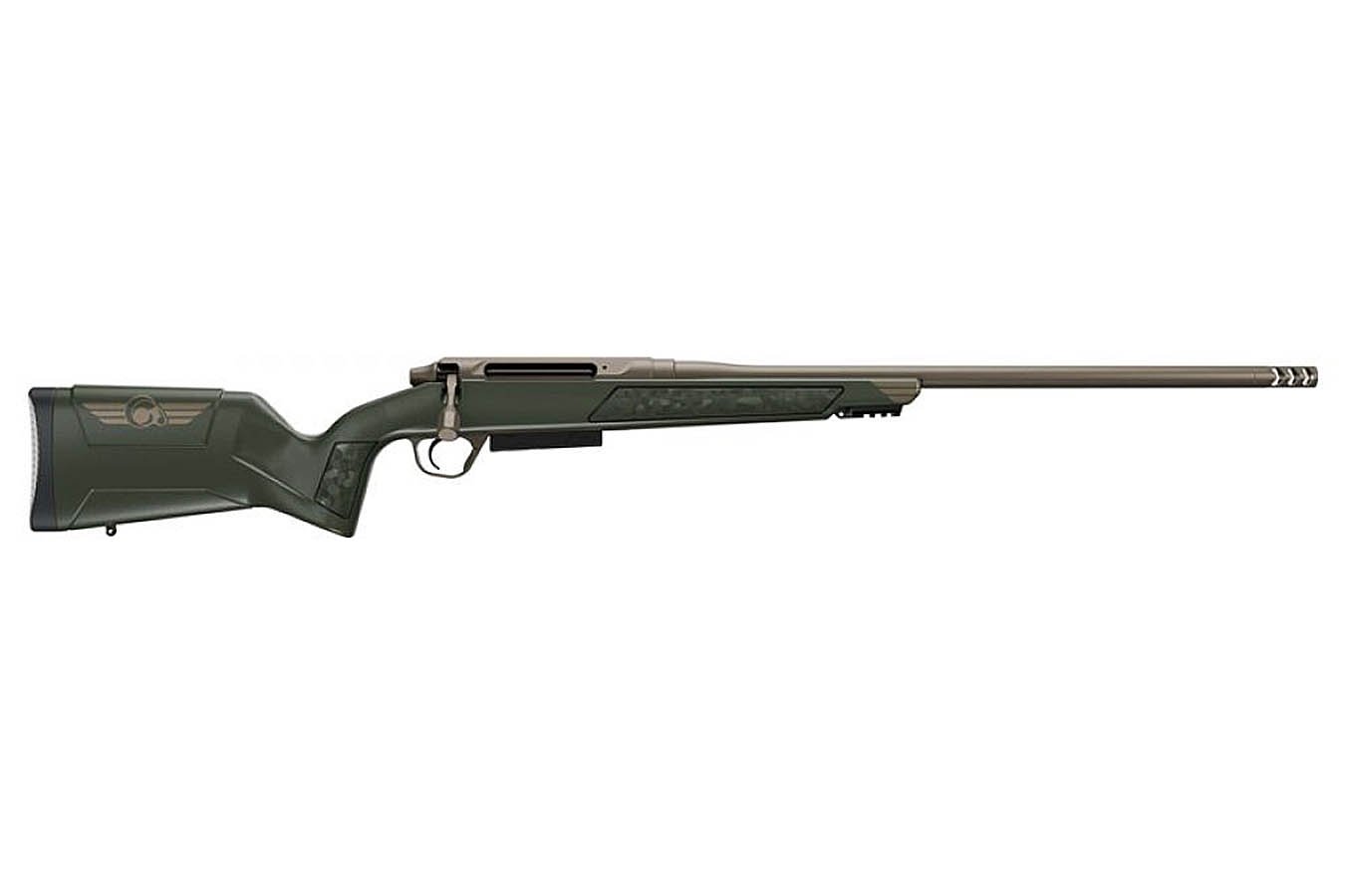 Christensen Arms Evoke Hunter 450 Bushmaster Bolt-Action Rifle with Green Stock and Smoked Bronze Cerakote Barrel