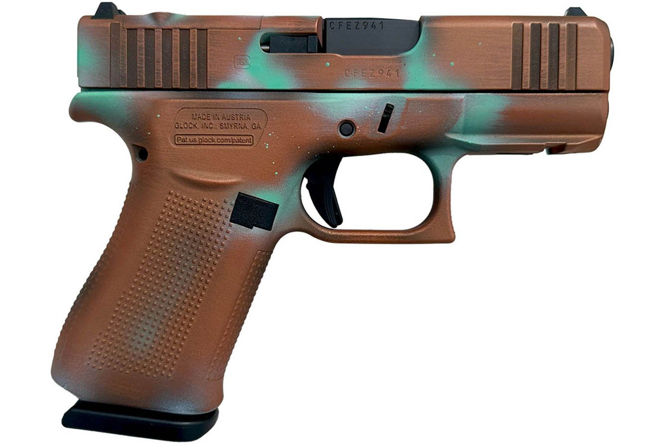 Glock 43x MOS 9mm Optic Ready Pistol with Copper Patina Cerakote Finish