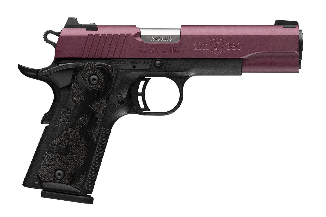 Browning 1911-380 Black Label Full Size Frame 380 ACP Pistol with Black Polymer Grips