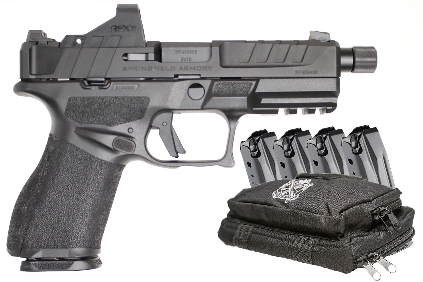 Springfield Echelon 4.0C 9mm Pistol with Threaded Barrel, Viridian Green Dot, Five Magazines and Range Bag