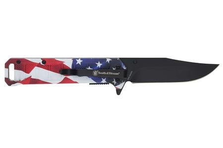 SW AMERICA HEROES FOLDER WITH BULLET KNIFE