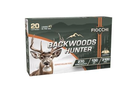 Fiocchi 270 Win 130 gr Hollow Point Backwoods Hunter 20/Box