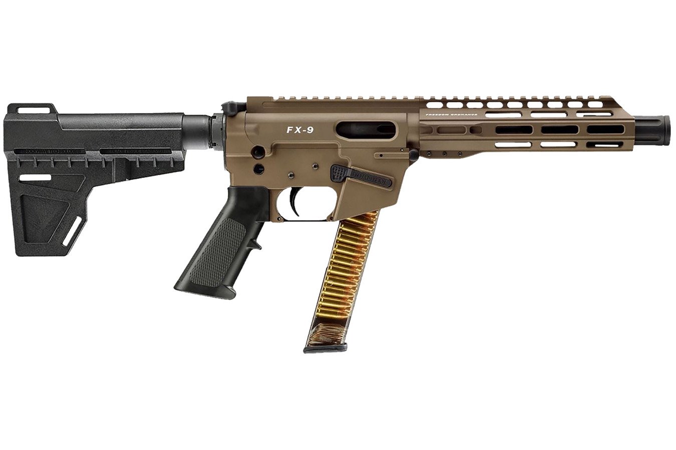 Freedom Ordnance FX9P 9mm Luger Pistol with KAK Shockwave Pistol Brace