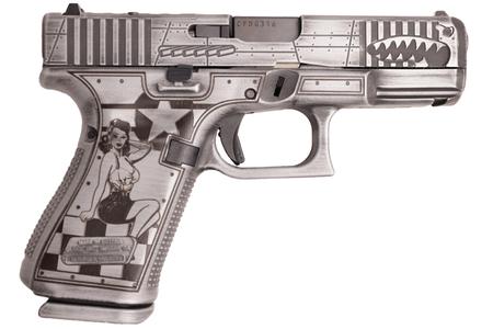 GLOCK MODEL 19 GEN5 P-51 MUSTANG 9 MM 4.02 IN BARREL DISTRESSED GRAY CERAKOTE FINISH