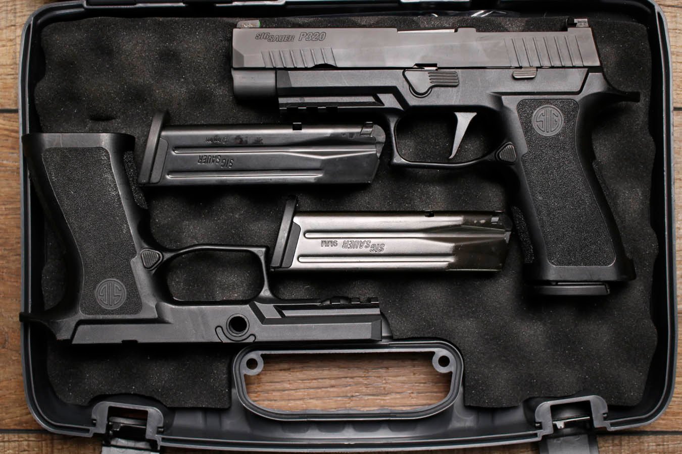 Sig Sauer P320 9mm Optic Ready Police Trade-in Pistol with Extra Frame and Three Magazines