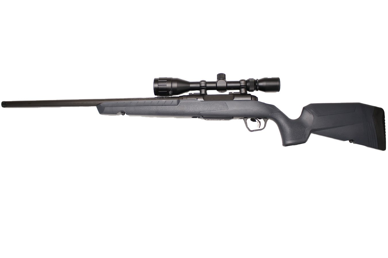 Savage Axis II 243 Win Bolt-Action Rifle with Heavy Barrel, Bushnell Scope and Black/Synthetic Gray Stock