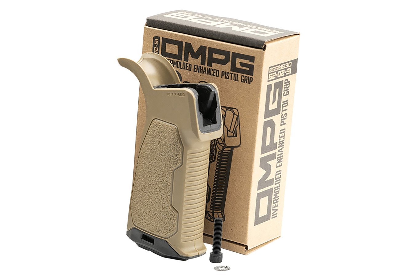 Strike Ind AR Enhanced Pistol Grip 15 Degrees AR Platform Flat Dark Earth Rubber