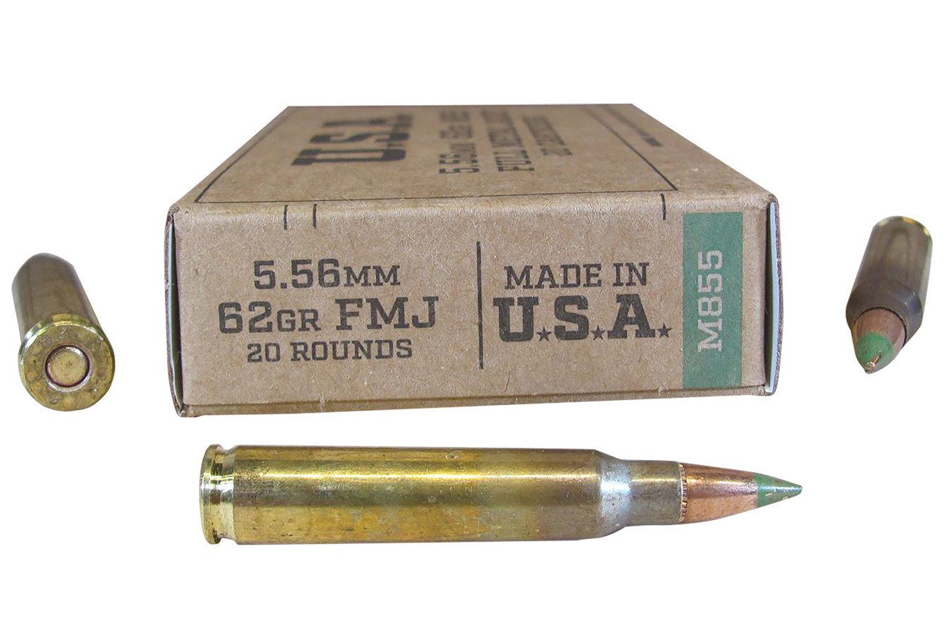 Winchester M855 5.56mm 62gr Full Metal Jacket USA 20/Box