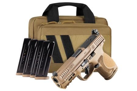 SMITH AND WESSON MP9 M2.0 COMPACT 9MM 4.07 IN BARREL FDE OPTIC READY NTS SAVIOR FDE BAG 5 MAGS