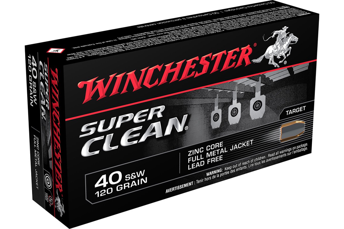 Winchester 40 S&W 120gr Lead Free Full Metal Jacket Super Clean 50/Box