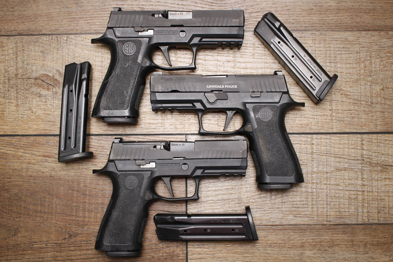Sig Sauer P320 X Carry 9mm Optic Ready Police Trade-In Pistol with Night Sights and Linndale PD Engraving (Good Condition)