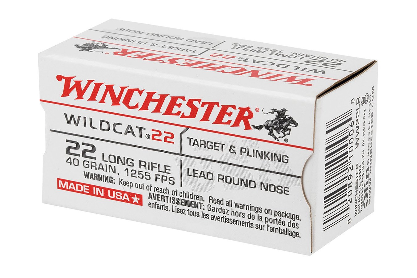 Winchester 22 LR 40 gr Lead Round Nose USA Wildcat 5000/Case