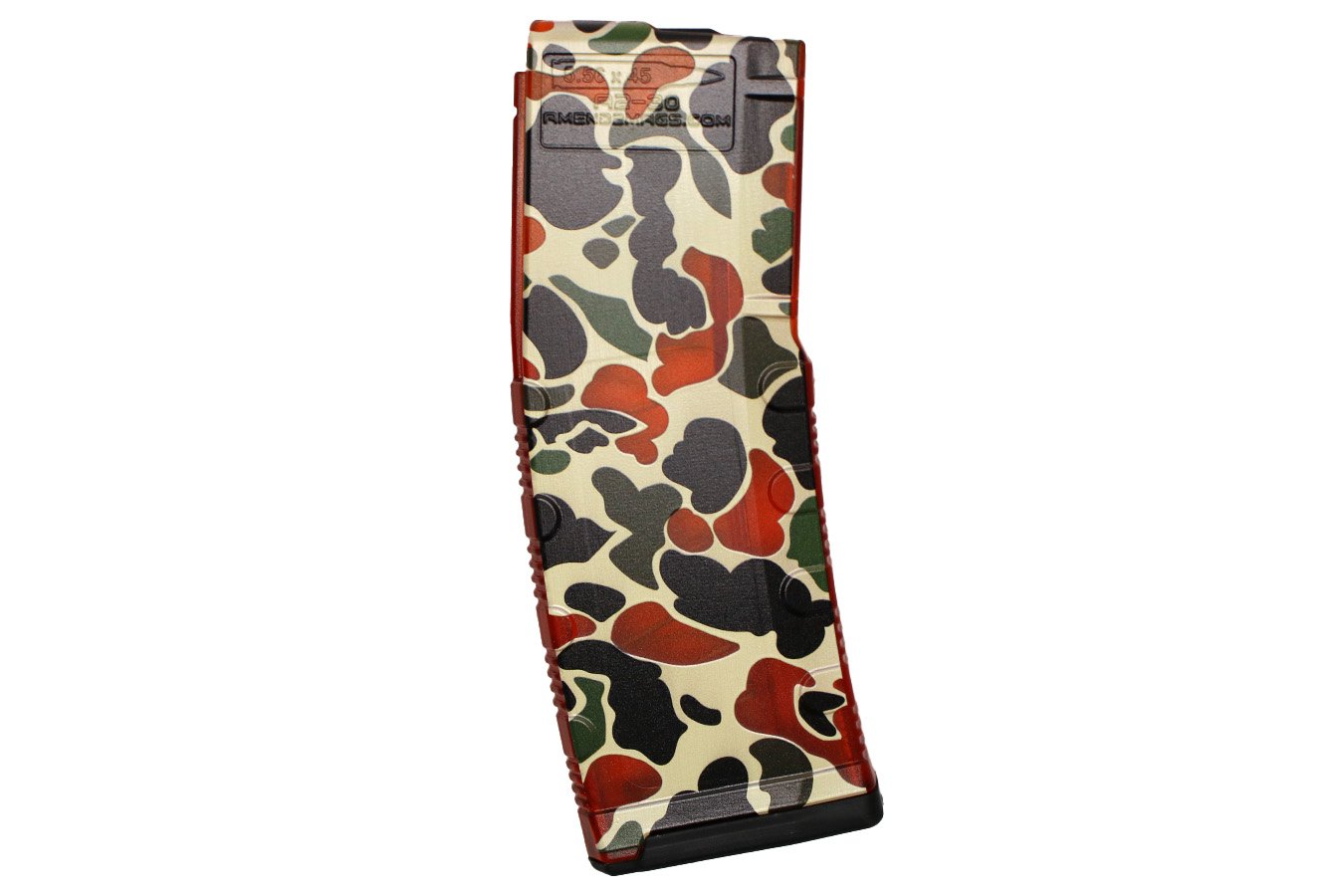 Amend2 AR-15 5.56x45mm NATO/.223 Remington 30 Round Magazine, Orange Duck Camo