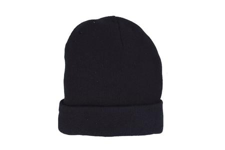 MENS SUPERSTRECH ARCYRLIC KNIT CUFF HAT BLACK