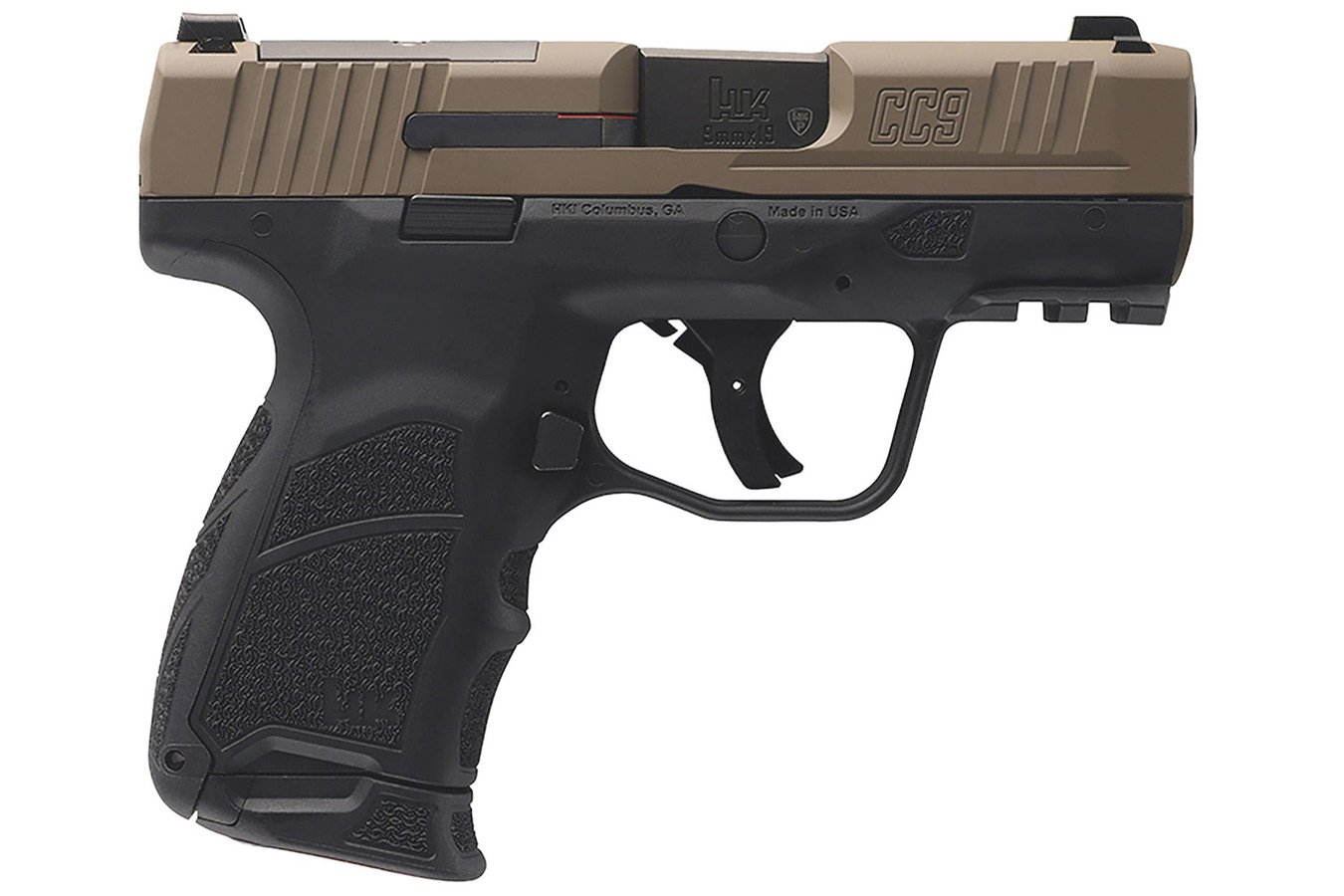 HK CC9 9mm Optic Ready Pistol with FDE Frame and Black Slide