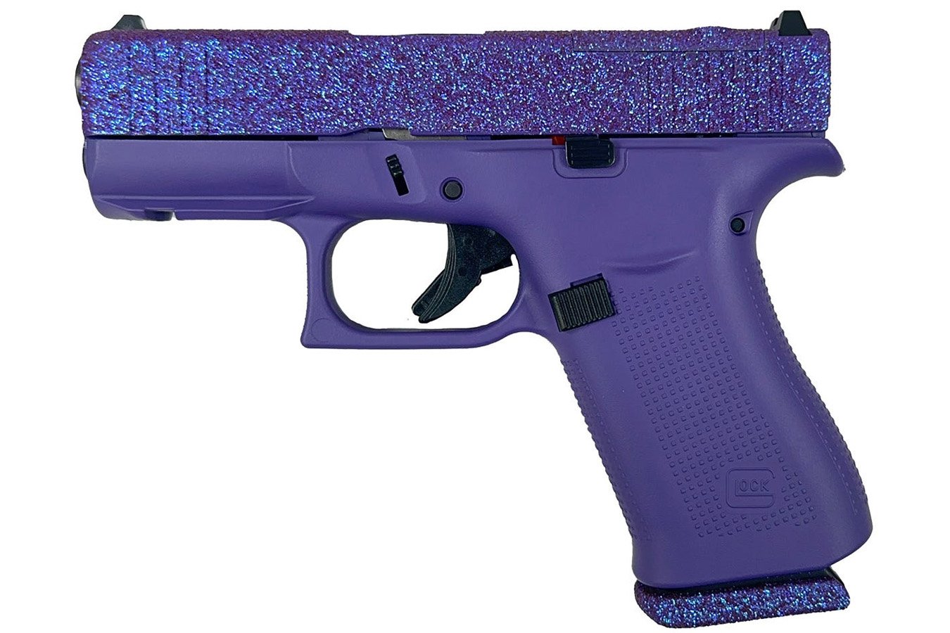 No. 32 Best Selling: GLOCK 43X MOS 9MM 10-ROUND OPTIC READY PURPLE FRAME PURPLE GLITTER SLIDE