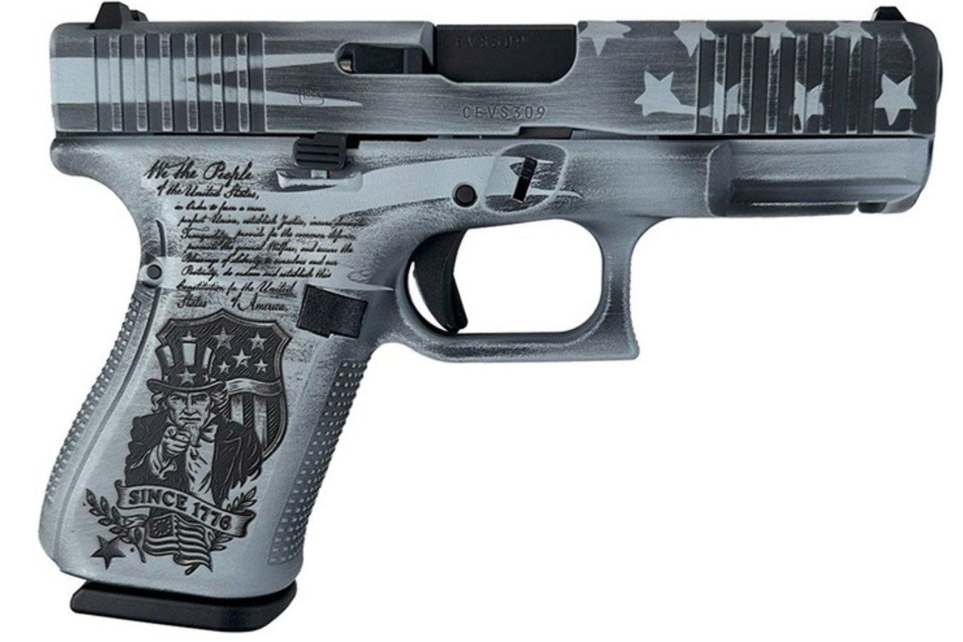 Glock Glock 19 Gen5 9mm 4.02 Inch BBL with (Three) 15 Round Magazine, We Want You Gray