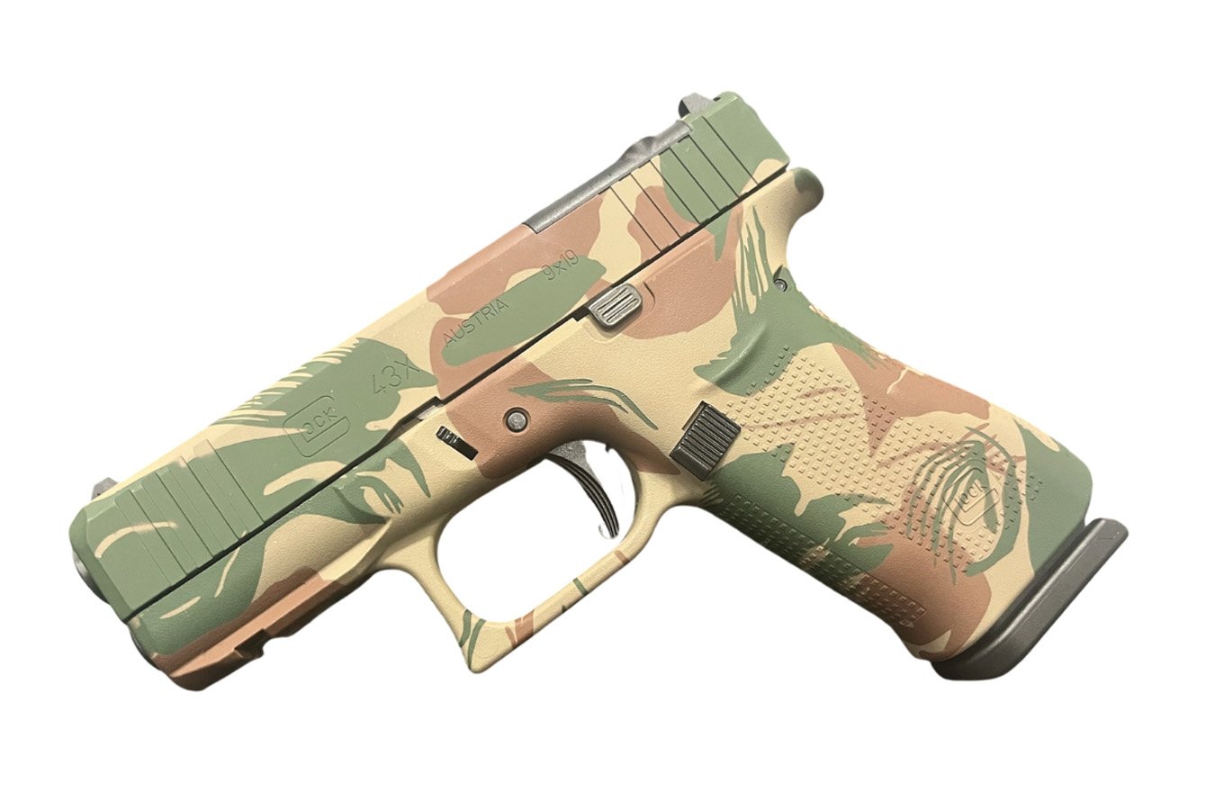 Glock Glock 43X 9mm MOS Rhodesian Brush Stroke with (Two) 10 Round Magazines