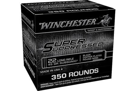 Winchester 22LR 45 gr JHP Super Suppressed 350/Box
