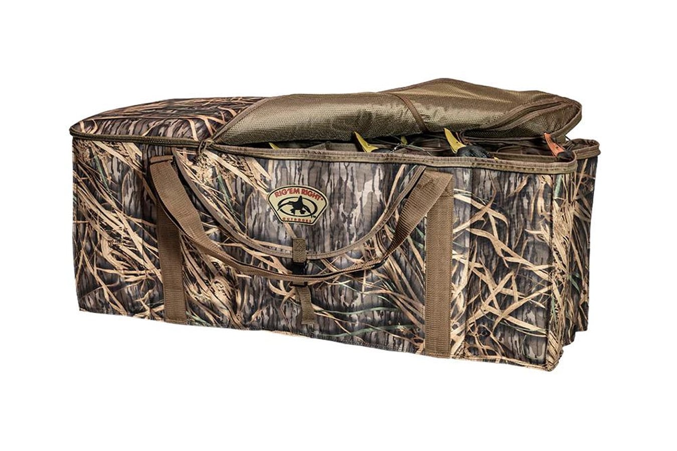Rig Em Right 12-Slot Deluxe Duck Decoy Bag Mossy Oak Original Shadowgrass