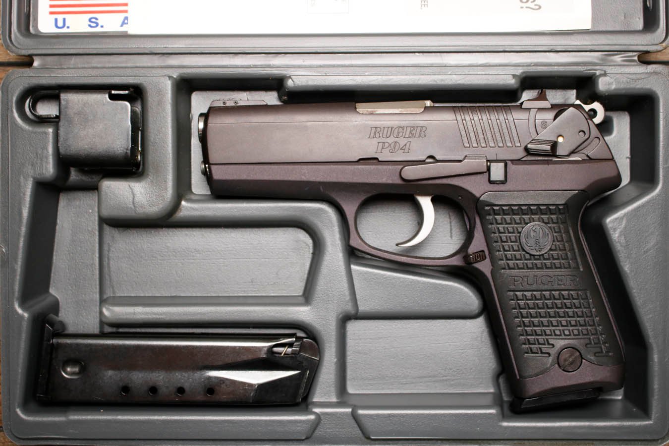 Ruger P94 40 S&W Police Trade-In Pistol with Original Box and Two Magazines