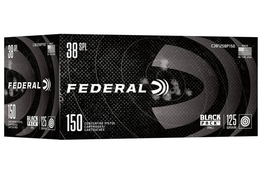 Federal 38 Special 125 Gr FMJ Black Pack 150/Box