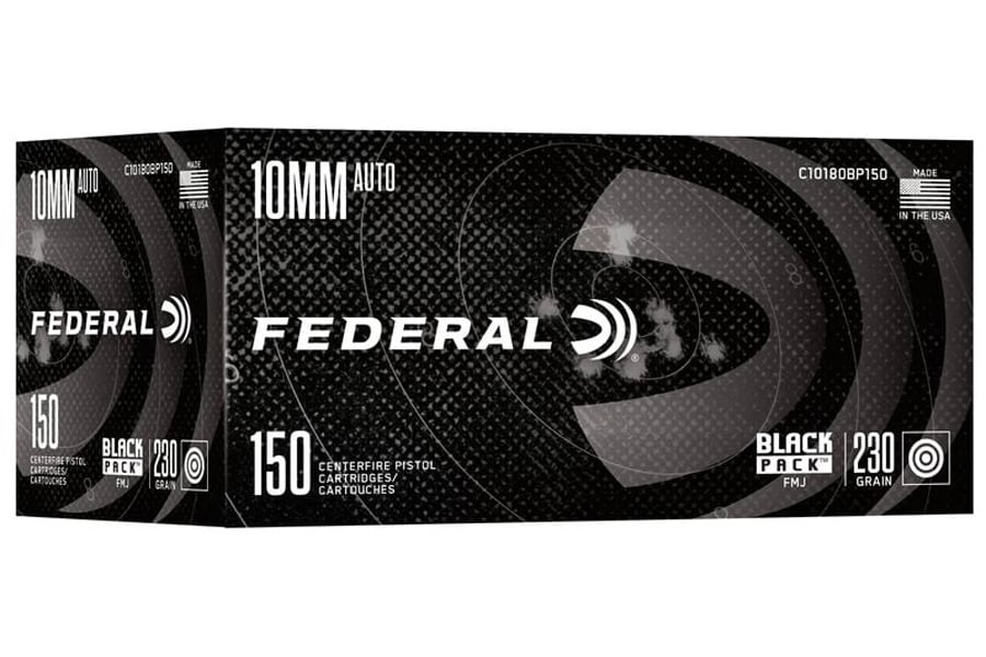 Federal 10mm Auto 180 gr FMJ Black Pack 150/Box