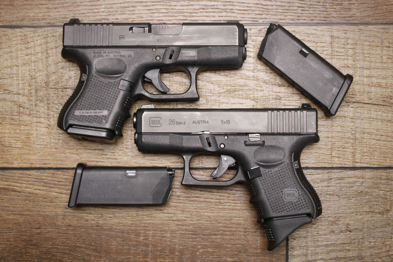 Glock 26 Gen4 9mm Police Trade-In Pistols with Night Sights (Good Condition)