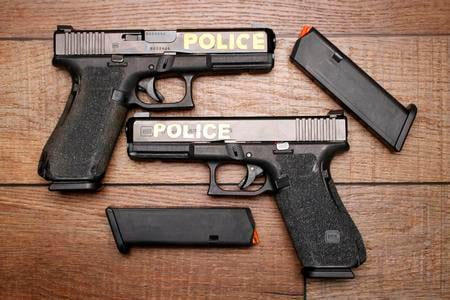 17 GEN5 9MM STIPPLED ENGRAVED POLICE TRADE-IN PISTOL (GOOD) NIGHT SIGHTS