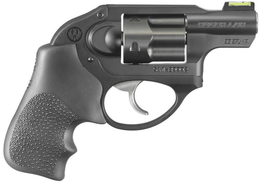 RUGER LCR .38 REVOLVER WITH GREEN FIBER OPTIC