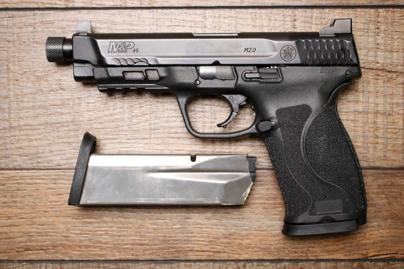 Smith & Wesson M&P45 M2.0 45 ACP Police Trade-In Pistol with Threaded Barrel and Two Magazines
