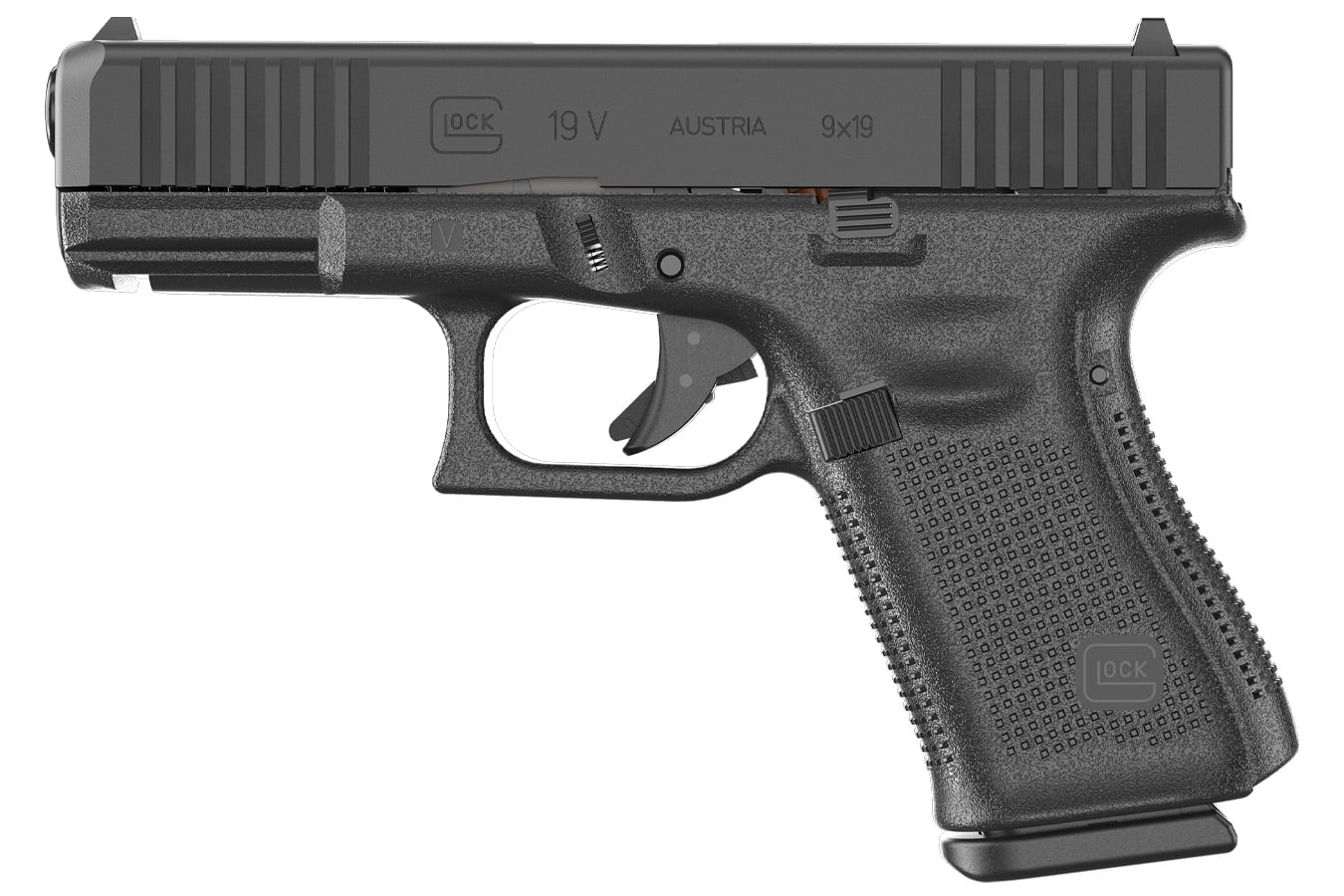No. 39 Best Selling: GLOCK 19 V 9MM COMPACT 4.02` BARREL SERRATED SLIDE POLYMER FRAME