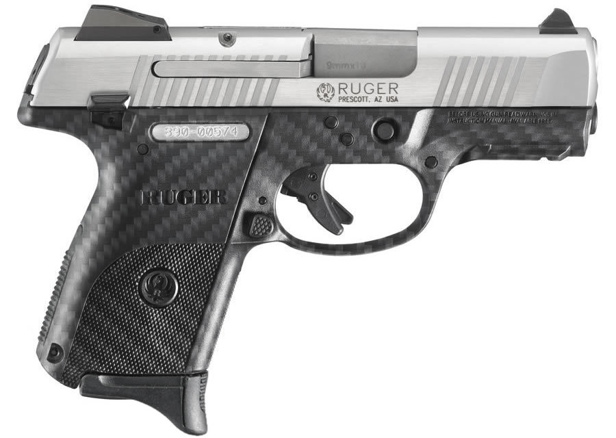 Ruger SR9c Compact 9mm Stainless Centerfire Pistol With Carbon Fiber 