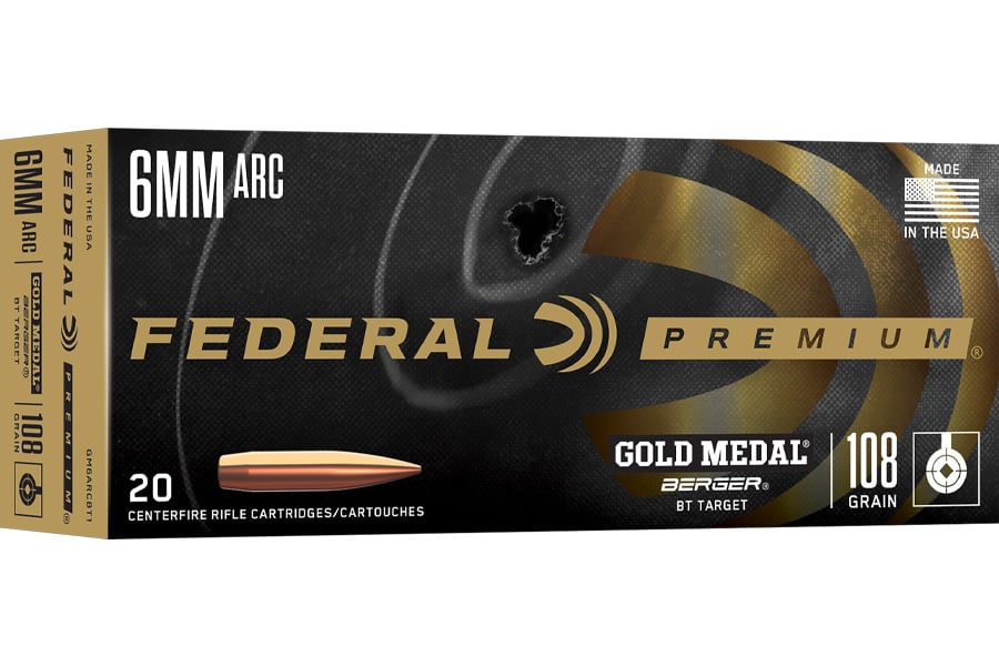 FEDERAL AMMUNITION 6MM ARC 108GR BERGER TARGET 