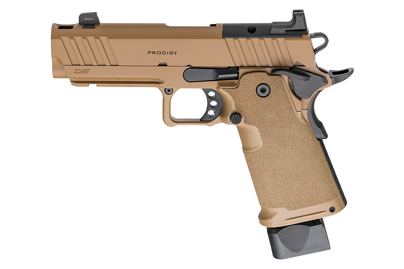 Springfield 1911 DS Prodigy 9mm Optic Ready Pistol with 4.25 Inch Barrel and Coyote Brown Finish