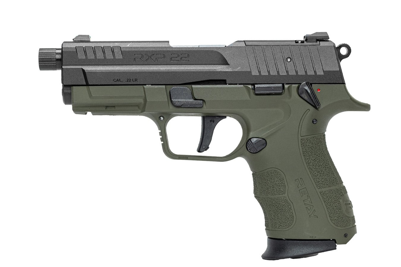No. 11 Best Selling: RETAY USA RXP22 22LR OD GREEN / BLK SLIDE THREAD BARREL W/ 2 - 13RD MAGAZINES