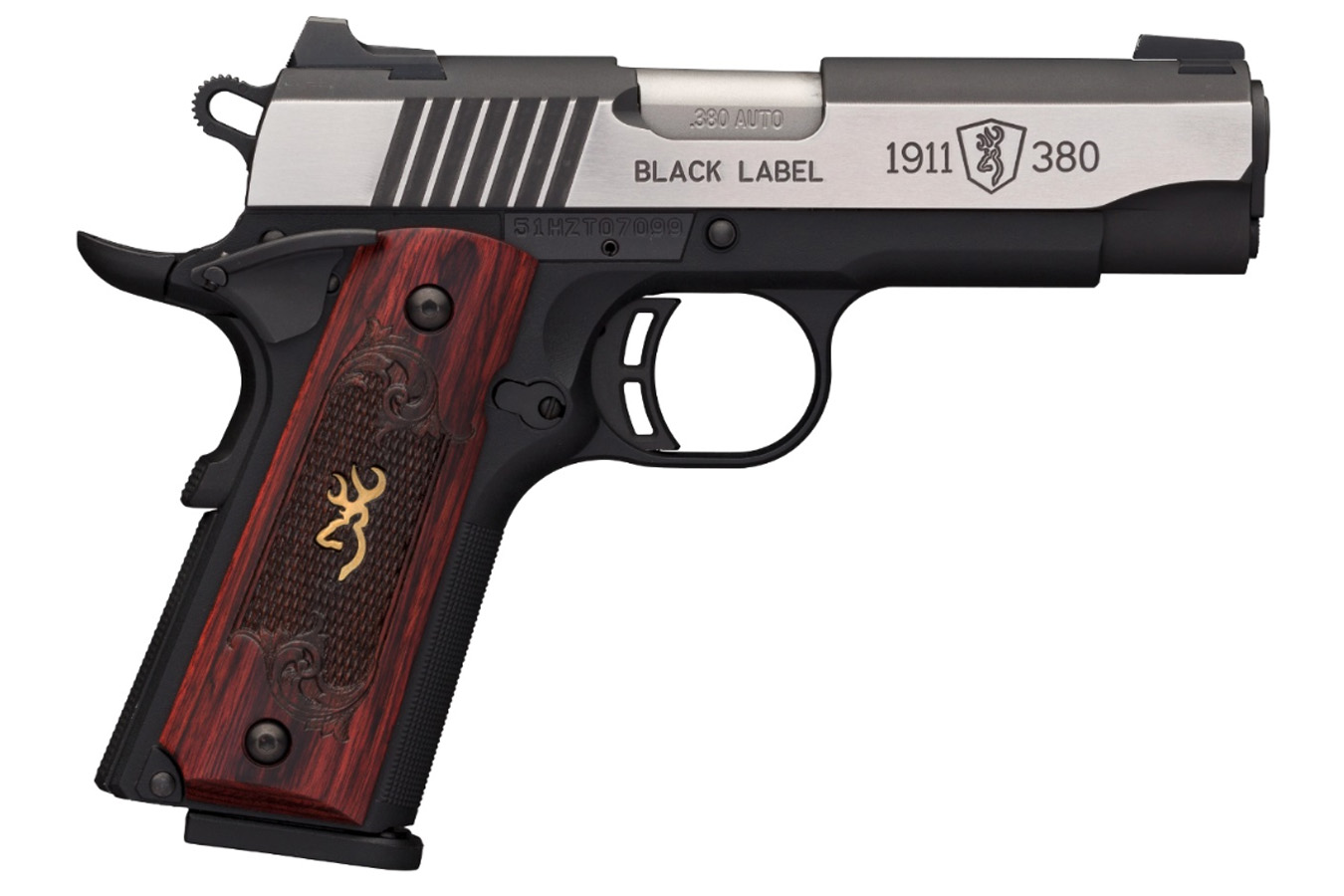 Browning 1911-380 Medallion Pro 380 ACP Semi-Auto Pistol with Gold Inlay Buckmark in Grip