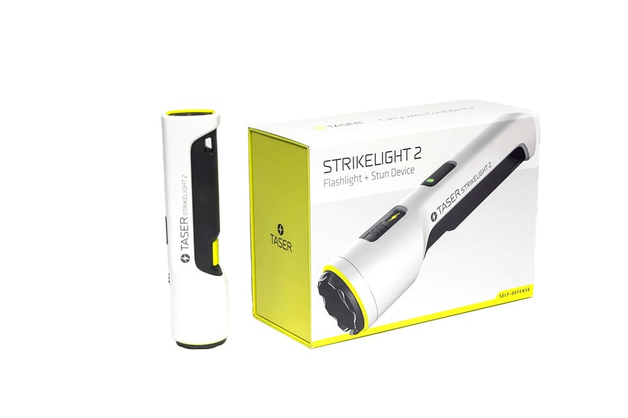 Taser StrikeLight 2 Stun Gun Flashlight – 3-in-1 LED (High/Low/Red), USB-C Rechargeable, Audible Arc
