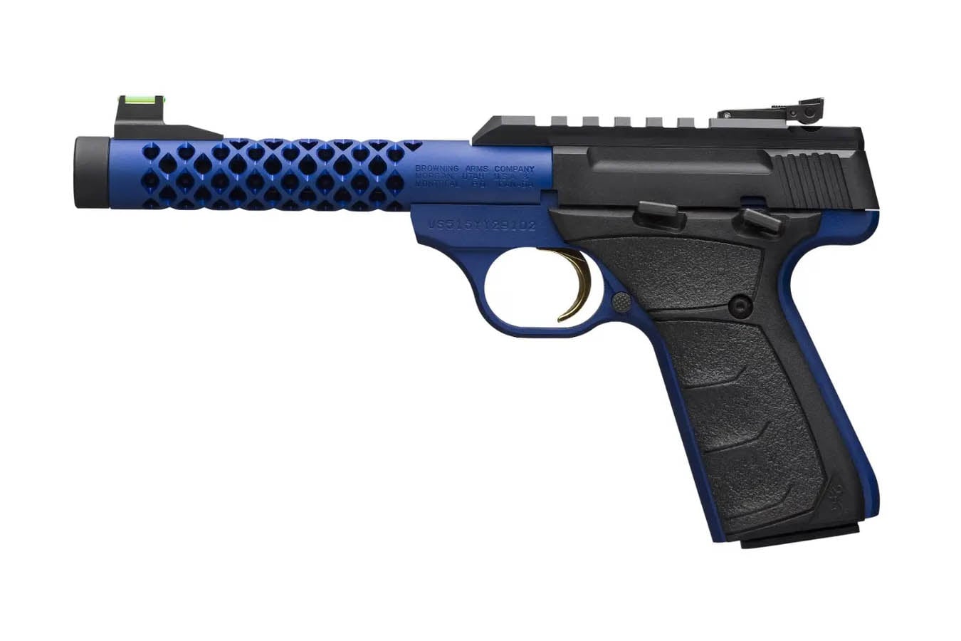 Browning Buck Mark Plus Vision Blue Shoal 22LR Semi-Auto Pistol with Threaded Barrel