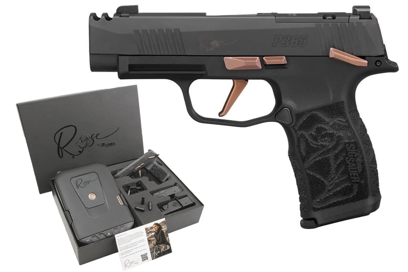 SIG SAUER P365 ROSE XL COMP 9MM 2-12RND MAGS 3.1` BARREL WITH SAFE