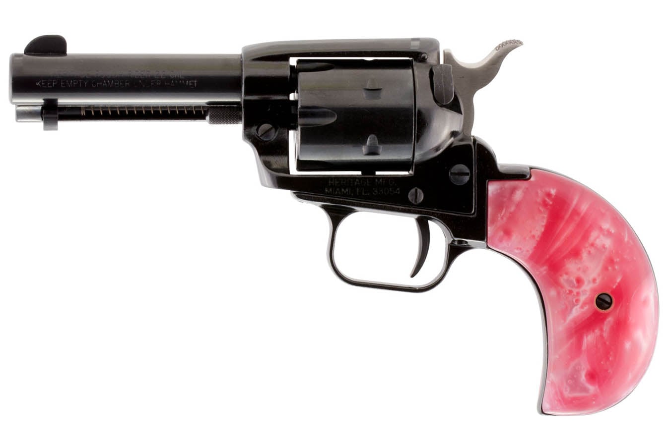 Heritage Rough Rider Bird Head 22LR / 22 Mag Revolver with Pink Pearl Grips